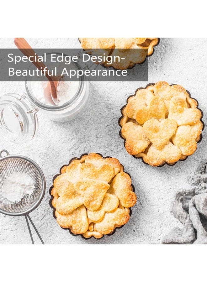 FAYET 6-Pack Tart Pans with Removable Bottom, Nonstick Quiche, Cheesecake, and Pie Baking Pans, Fluted Design for Easy Release and Cleaning（4-Inch） - Image 5